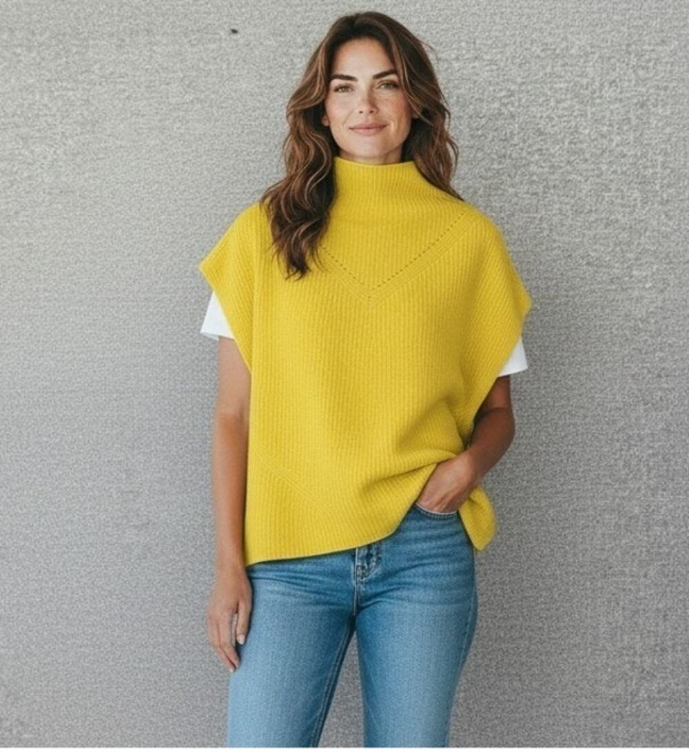 ANTHROPOLOGIE CASHMERE COLLECTION ENZA PONCHO TOP, SIZE
